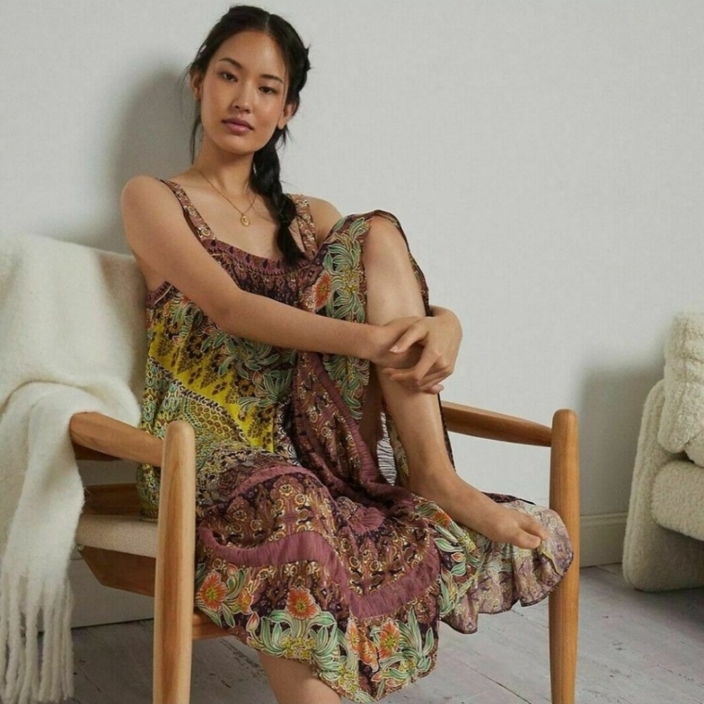 NWT ANTHROPOLOGIE Lovett Tiered Tunic Maxi Dress